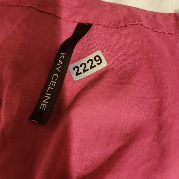 KAY CELINE  Pink 100% Cotton sleeves tunic Top size Small - Picture 13 of 14